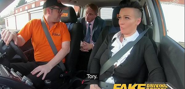  Fake Driving School Busty businesswoman Tory Candi Jackson fucked by boss